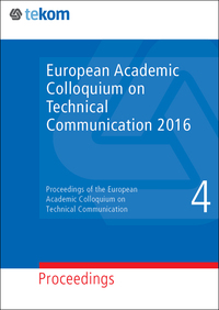 Vorderes Coverbild European Academic Colloquium on Technical Communication 2016
