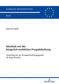 Vorderes Coverbild Abschied von der bürgerlich-rechtlichen Prospekthaftung