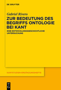 Vorderes Coverbild Zur Bedeutung des Begriffs Ontologie bei Kant