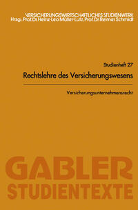 Vorderes Coverbild Versicherungsunternehmensrecht