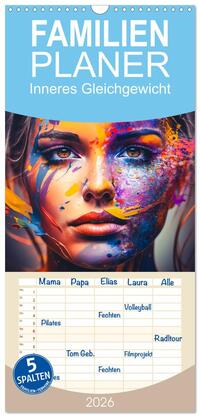 Vorderes Coverbild Familienplaner 2026 - Inneres Gleichgewicht mit 5 Spalten (Wandkalender, 21 x 45 cm) CALVENDO