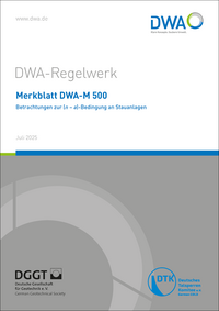 Vorderes Coverbild Merkblatt DWA-M 500 Betrachtungen zur (n – a)-Bedingung an Stauanlagen