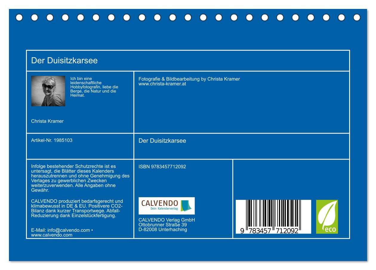 Beispielinhalt (Bild) Der Duisitzkarsee (Tischkalender 2026 DIN A5 quer), CALVENDO Monatskalender