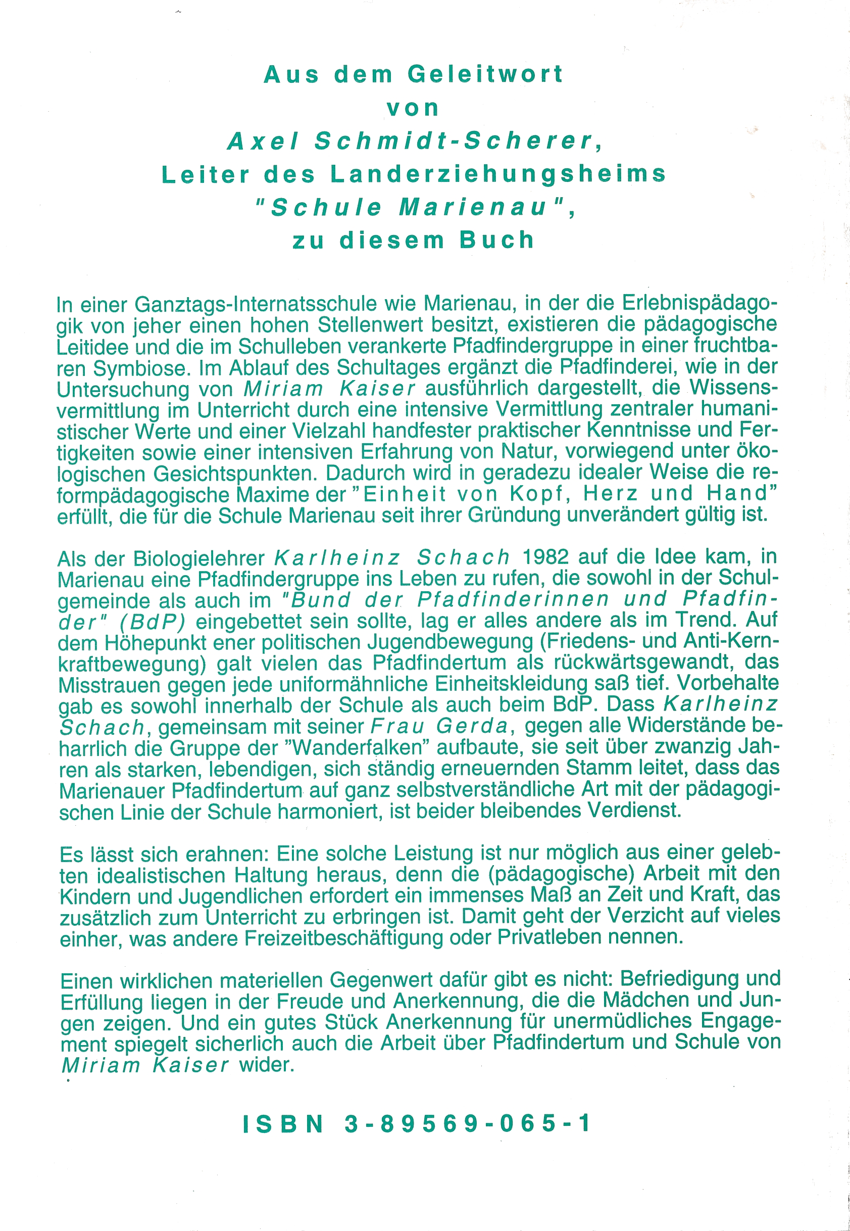 Rückseitencover Pfadfinden und Schule