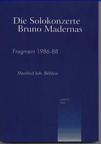 Vorderes Coverbild Die Solokonzerte Bruno Madernas