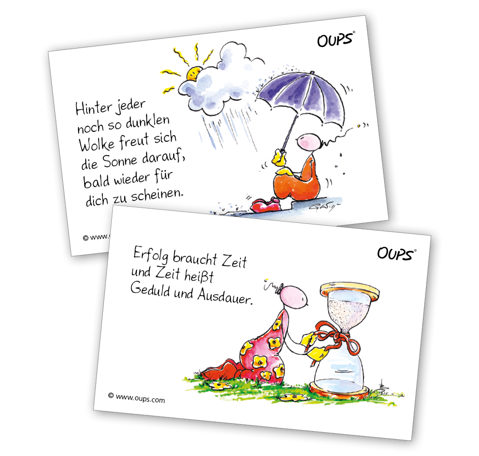 Beispielinhalt (Bild) Oups Kärtchenbox