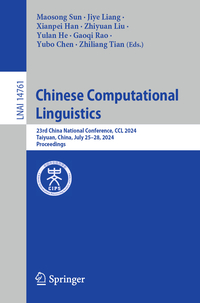 Vorderes Coverbild Chinese Computational Linguistics