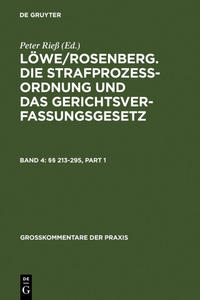 Vorderes Coverbild Löwe/Rosenberg. Die Strafprozeßordnung und das Gerichtsverfassungsgesetz / §§ 213-295