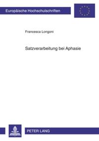 Vorderes Coverbild Satzverarbeitung bei Aphasie