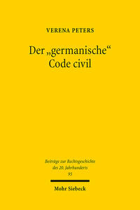 Vorderes Coverbild Der "germanische" Code civil