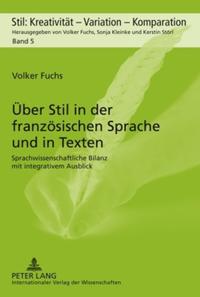 Vorderes Coverbild Über Stil in der französischen Sprache und in Texten