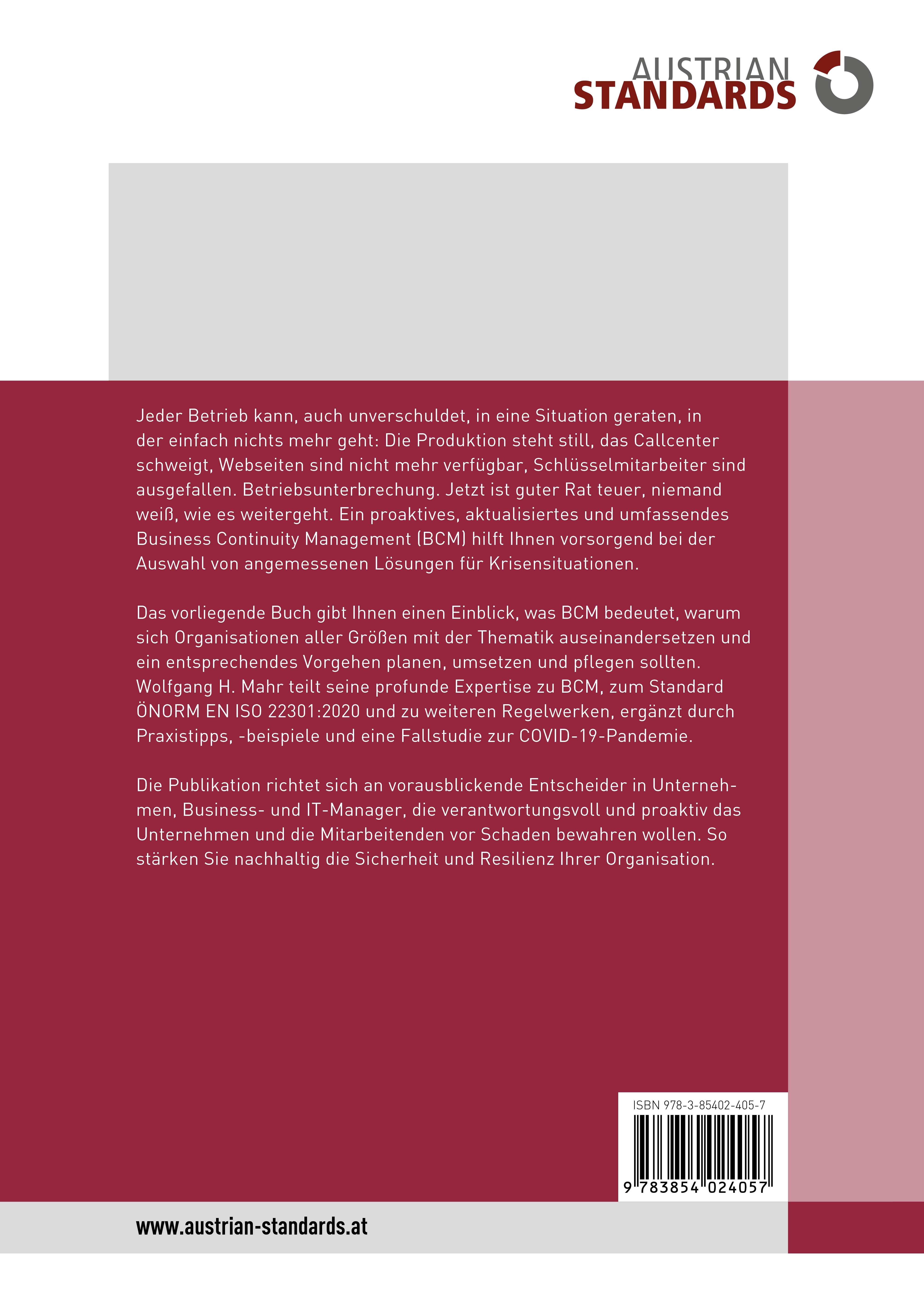 Rückseitencover Business Continuity - Ihre Krisenstrategie