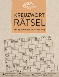 Vorderes Coverbild Kreuzworträtsel für spannende Unterhaltung. Nachhaltiges Rätselbuch in Farbe