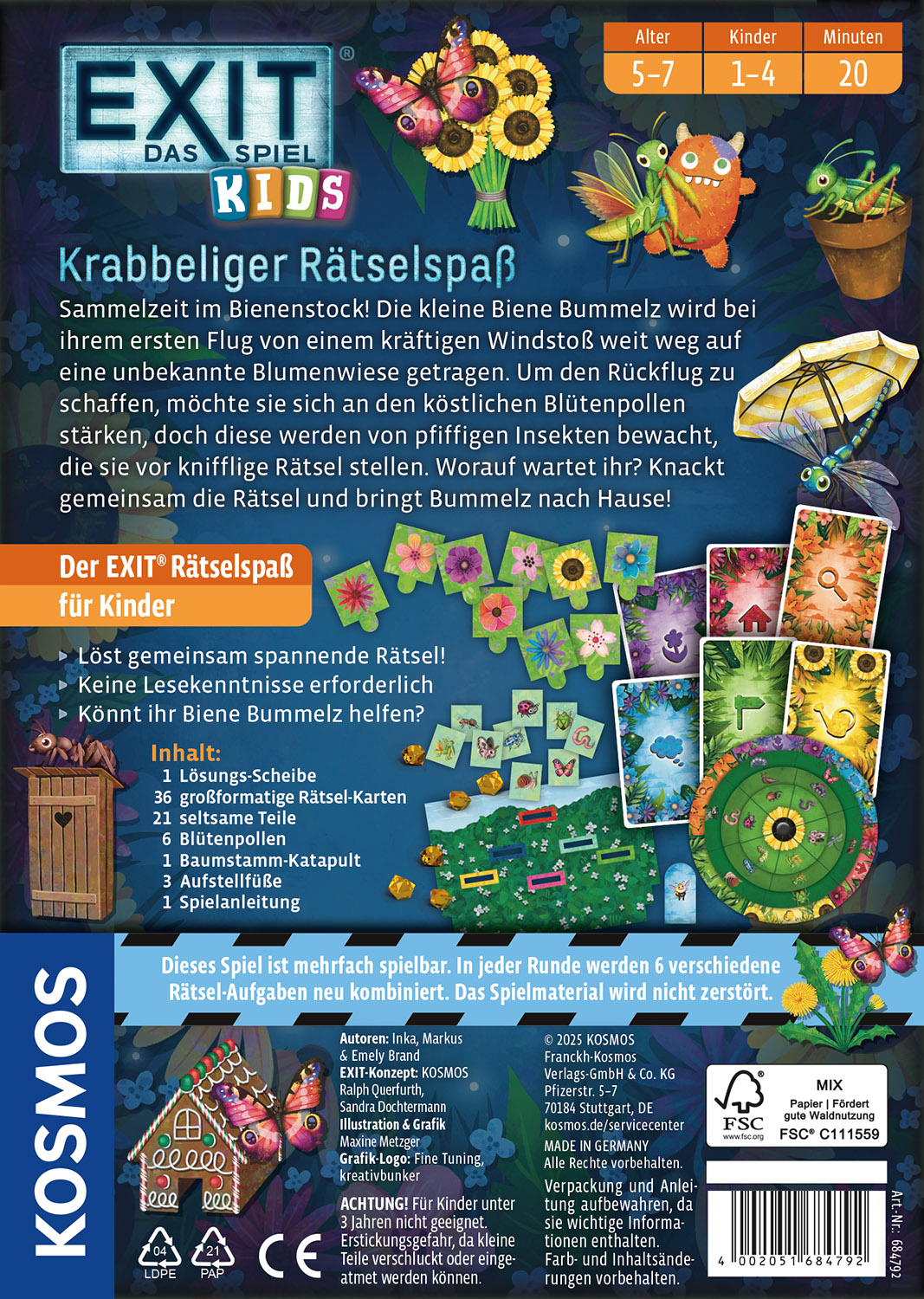 Rückseitencover EXIT® Kids Krabbeliger Rätselspaß