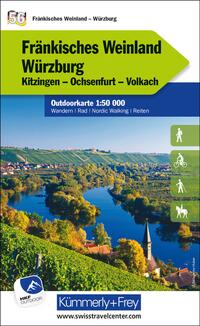 Vorderes Coverbild Kümmerly+Frey Outdoorkarte Deutschland 56 Fränkisches Weinland, Würzburg 1:50.000