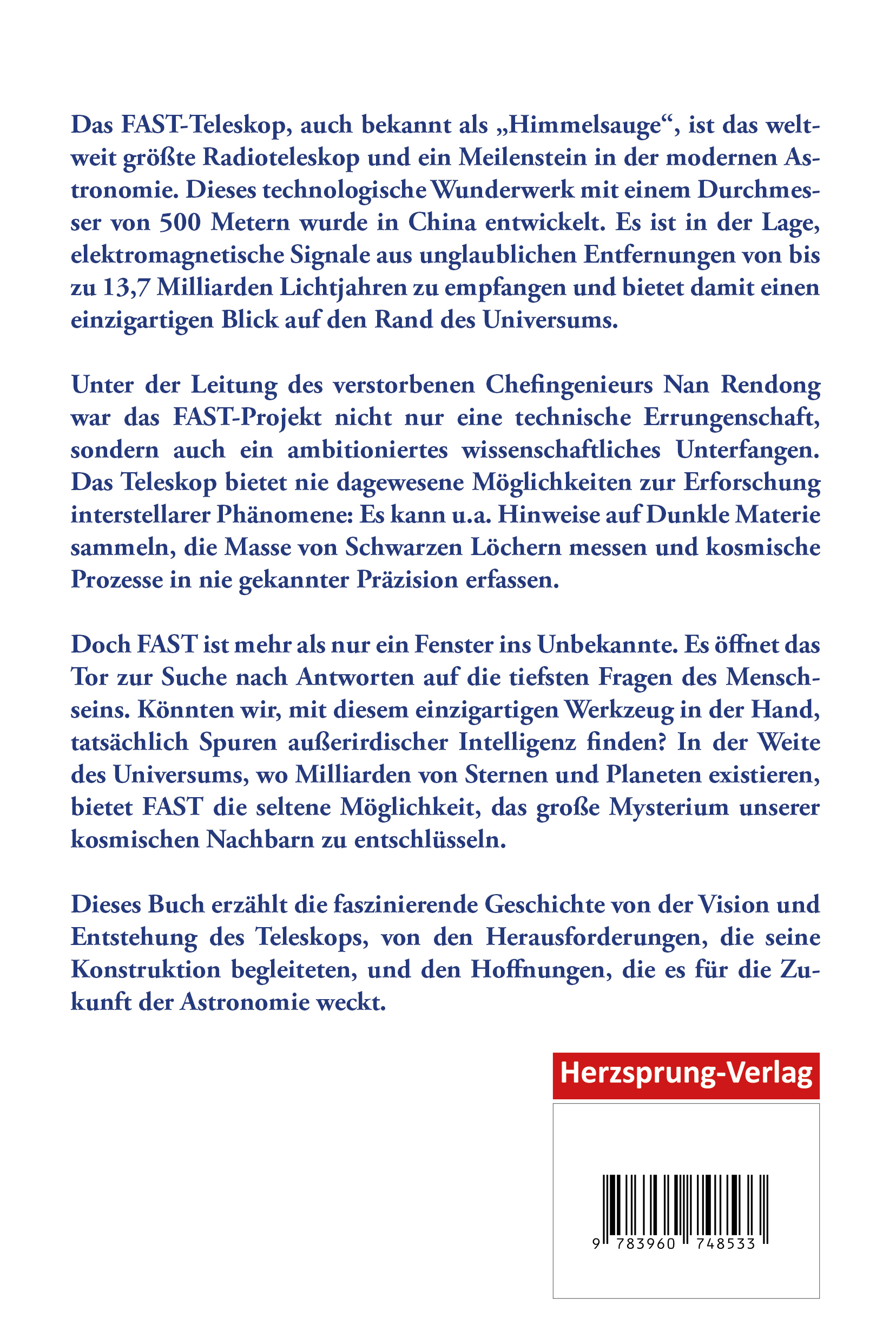 Rückseitencover Das Himmelsauge Chinas