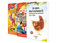 Vorderes Coverbild Das O-Ei-A 2er Bundle 2024/25 - Die Jubiläumsausgabe! – O-Ei-A Figuren und O-Ei-A Spielzeug sowie das Buch „50 Jahre Überraschungs-Ei“