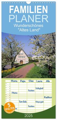 Vorderes Coverbild Familienplaner 2025 - Wunderschönes "Altes Land" mit 5 Spalten (Wandkalender, 21 x 45 cm) CALVENDO