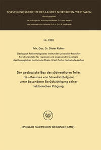 Vorderes Coverbild Der geologische Bau des südwestlichen Teiles des Massives von Stavelot (Belgien) unter besonderer Berücksichtigung seiner tektonischen Prägung