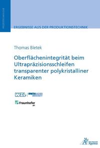 Vorderes Coverbild Oberflächenintegrität beim Ultrapräzisionsschleifen transparenter polykristalliner Keramiken