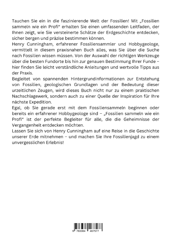 Rückseitencover Fossilien sammeln wie ein Profi