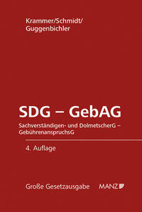 Vorderes Coverbild SDG - GebAG Sachverständigen- und DolmetscherG - GebührenanspruchsG
