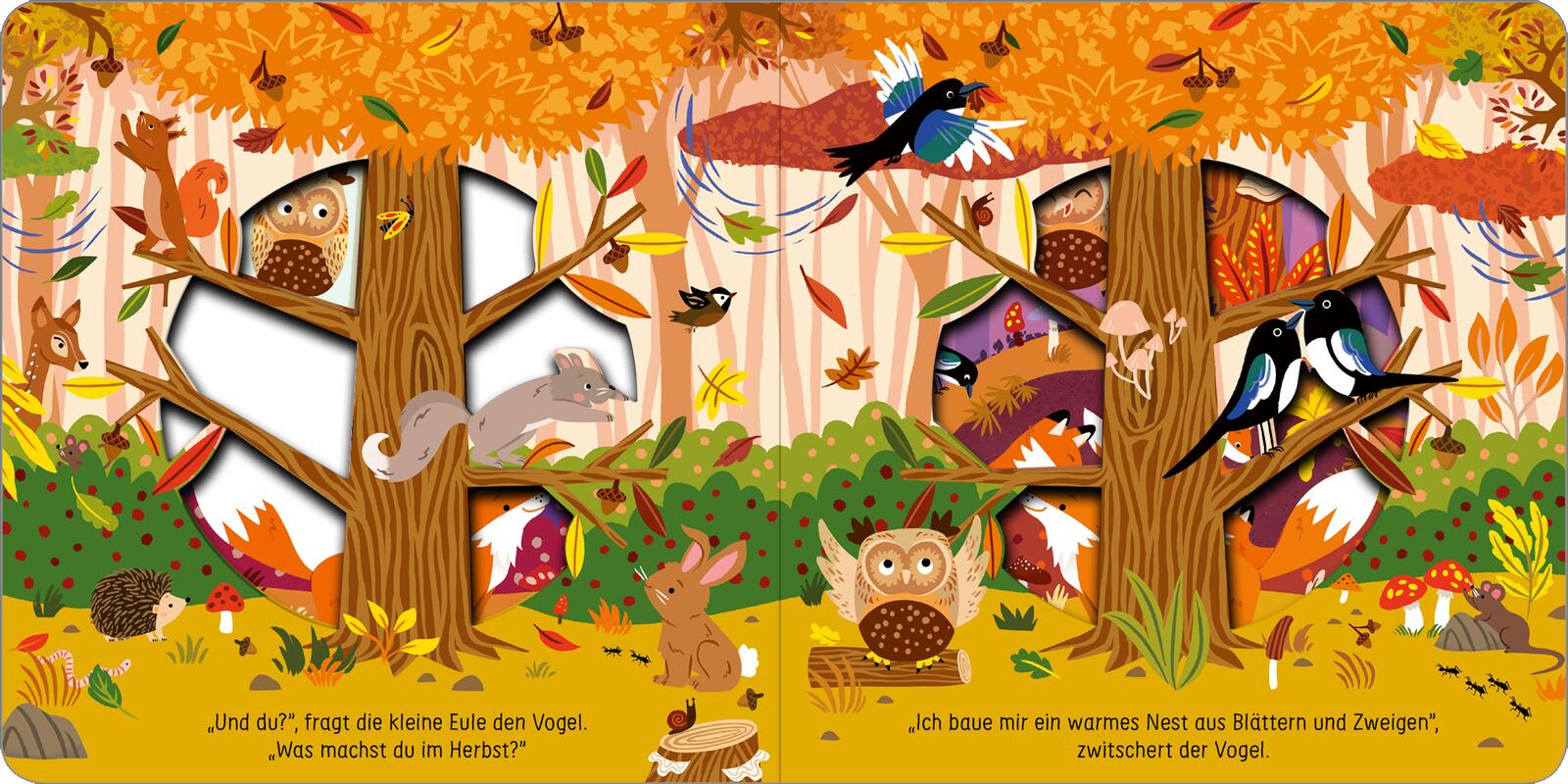 Beispielinhalt (Bild) Was macht die Eule im Herbst?