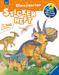 Vorderes Coverbild Wieso? Weshalb? Warum? Stickerheft - Dinosaurier
