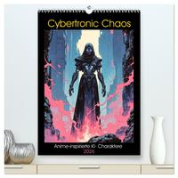 Vorderes Coverbild Cybertronic Chaos: Anime-inspirierte KI- Charaktere (hochwertiger Premium Wandkalender 2026 DIN A2 hoch), Kunstdruck in Hochglanz