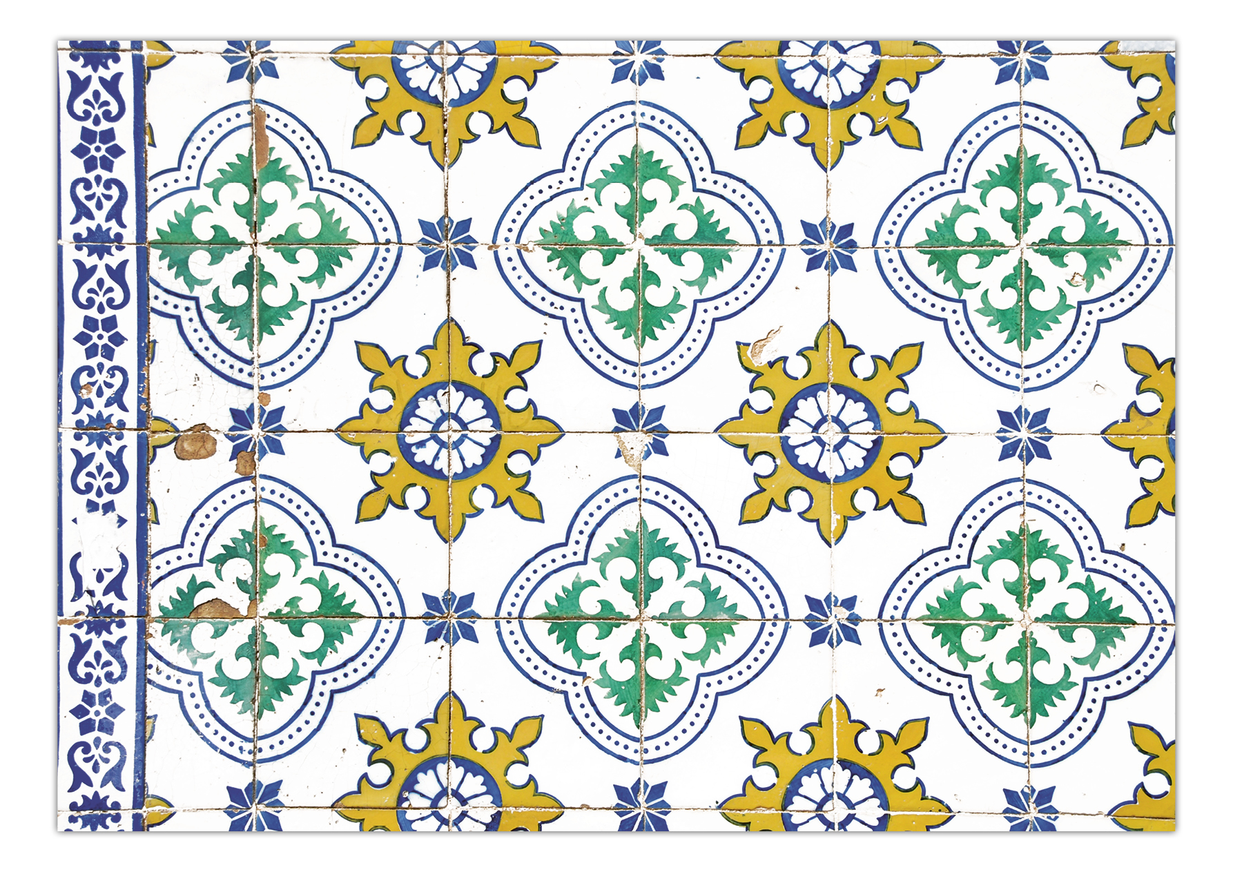 Beispielinhalt (Bild) AZULEJOS 2, Tischdeko-Block, 4 x 12 Blatt