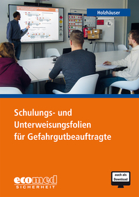 Vorderes Coverbild Schulungs- und Unterweisungsfolien für Gefahrgutbeauftragte