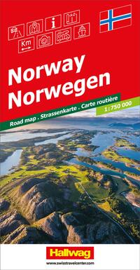 Vorderes Coverbild Hallwag Strassenkarte Norwegen 1:750.000