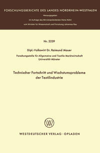 Vorderes Coverbild Technischer Fortschritt und Wachstumsprobleme der Textilindustrie