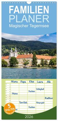 Vorderes Coverbild Familienplaner 2026 - Magischer Tegernsee mit 5 Spalten (Wandkalender, 21 x 45 cm) CALVENDO