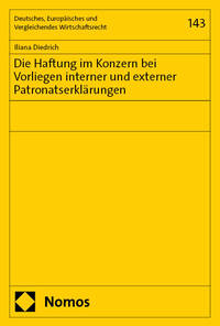 Vorderes Coverbild Die Haftung im Konzern bei Vorliegen interner und externer Patronatserklärungen