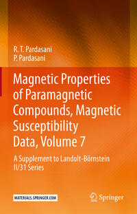 Vorderes Coverbild Magnetic Properties of Paramagnetic Compounds, Magnetic Susceptibility Data, Volume 7