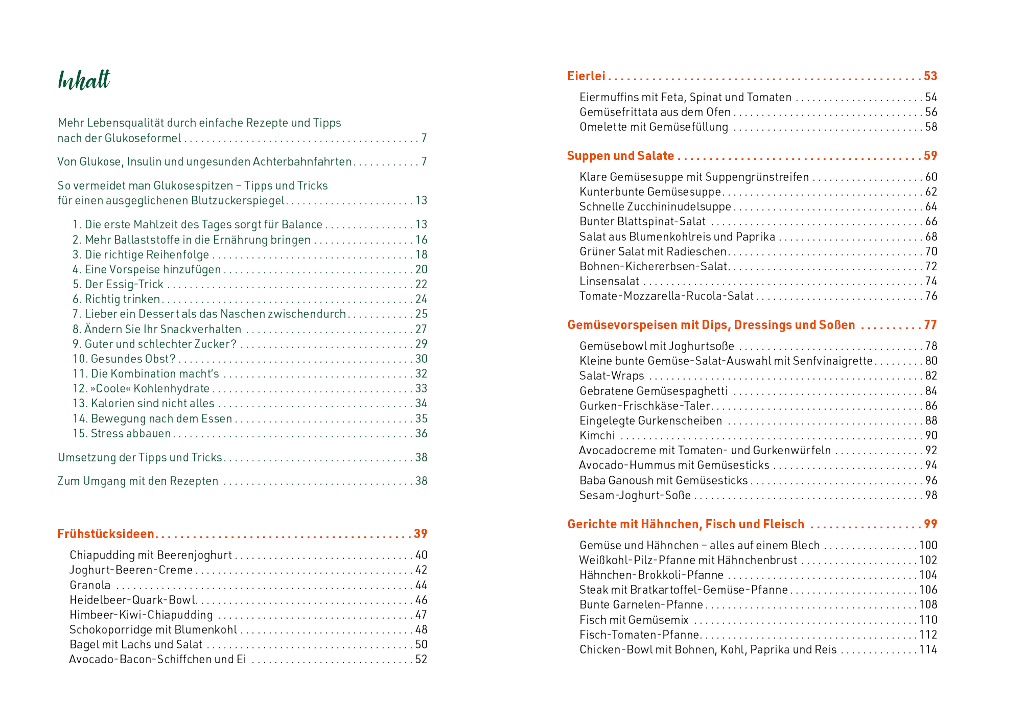 Beispielinhalt (Bild) Die Glukose-Formel: Das Kochbuch