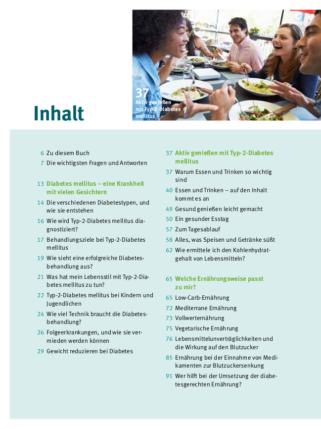 Beispielinhalt (Bild) Wie ernähre ich mich bei Diabetes?