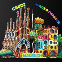 Vorderes Coverbild Hundertwasser vs Gaudi Malbuch