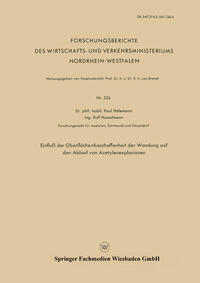 Vorderes Coverbild Einfluß der Oberflächenbeschaffenheit der Wandung auf den Ablauf von Azetylenexplosionen
