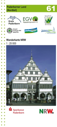 Vorderes Coverbild Paderborner Land (Nordteil) Blatt 61, topographische Wanderkarte NRW
