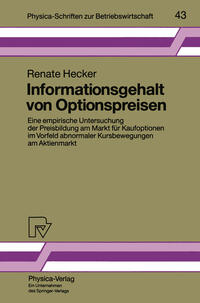 Vorderes Coverbild Informationsgehalt von Optionspreisen