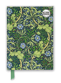 Vorderes Coverbild Premium Notizbuch Blank DIN A5: William Morris, Meeresalgen Tapetendesign