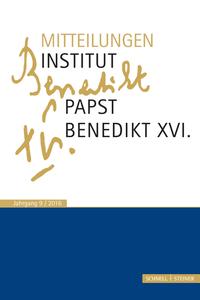 Vorderes Coverbild Mitteilungen Institut-Papst-Benedikt XVI.