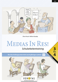 Vorderes Coverbild Medias In Res! L6. 3-4. Lehrplan 2023. Schularbeitentraining