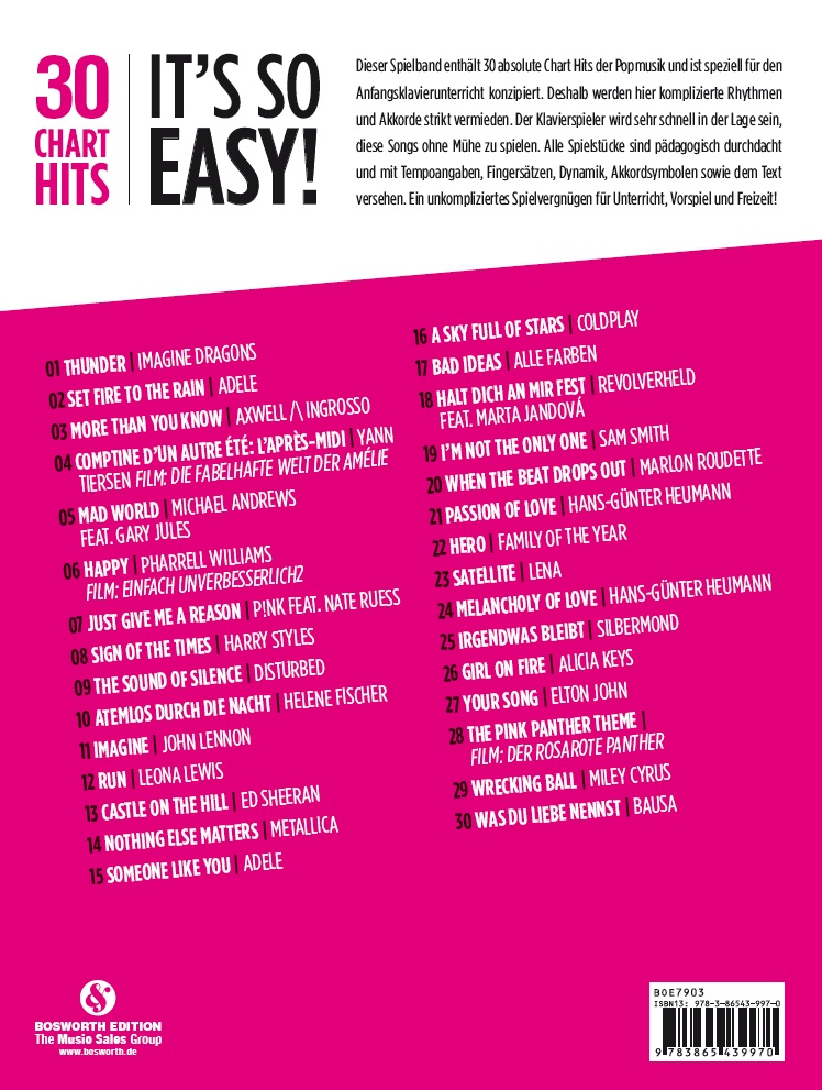 Rückseitencover Hans-Günter Heumann: 30 Chart-Hits - It's so easy!