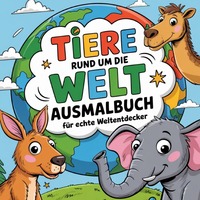 Vorderes Coverbild Tiere rund um die Welt - Ausmalbuch für echte Weltentdecker