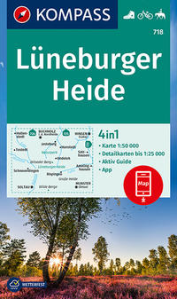 Vorderes Coverbild KOMPASS Wanderkarte Lüneburger Heide