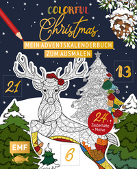 Vorderes Coverbild Mein Adventskalender-Buch zum Ausmalen: Colorful Christmas