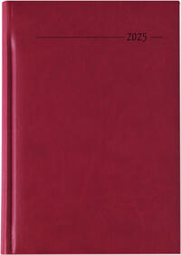 Vorderes Coverbild Buchkalender Tucson rot 2025 - Büro-Kalender A5 - Cheftimer - 1 Tag 1 Seite - 352 Seiten - Tucson-Einband - Termin-Planer - Zettler